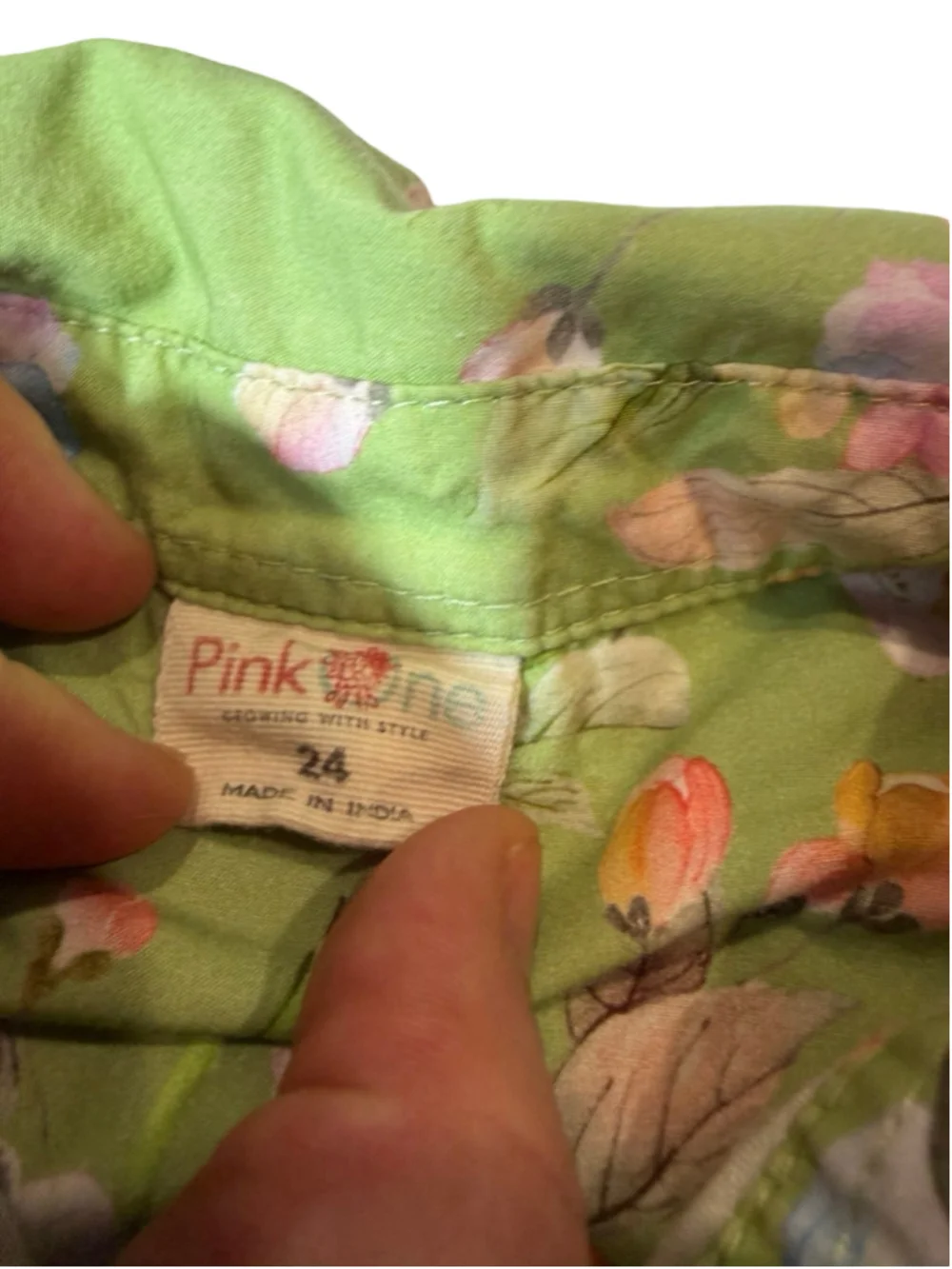 Pink One Green Floral Tiered Prairie Dress Size 24 Cottagecore Boho